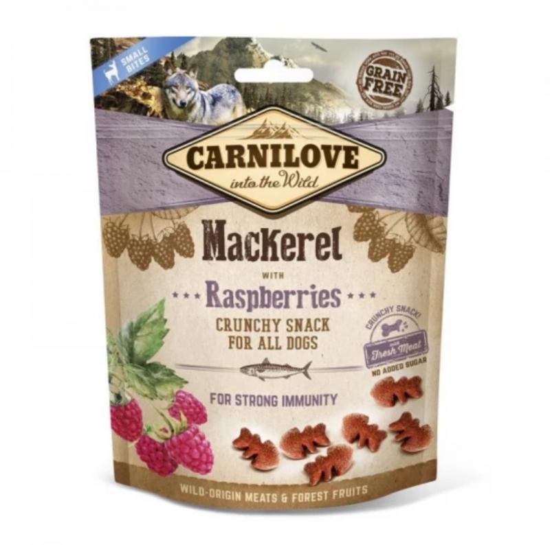 Carnilove Dog Crunchy Snack Makrela & Raspberry- Makrélahússal és Málnával 200g