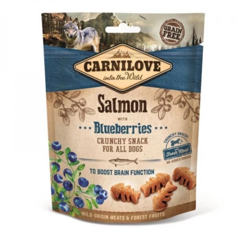 Carnilove Dog Crunchy Snack Salmon & Blueberries - Lazachússal és Áfonyával 200g