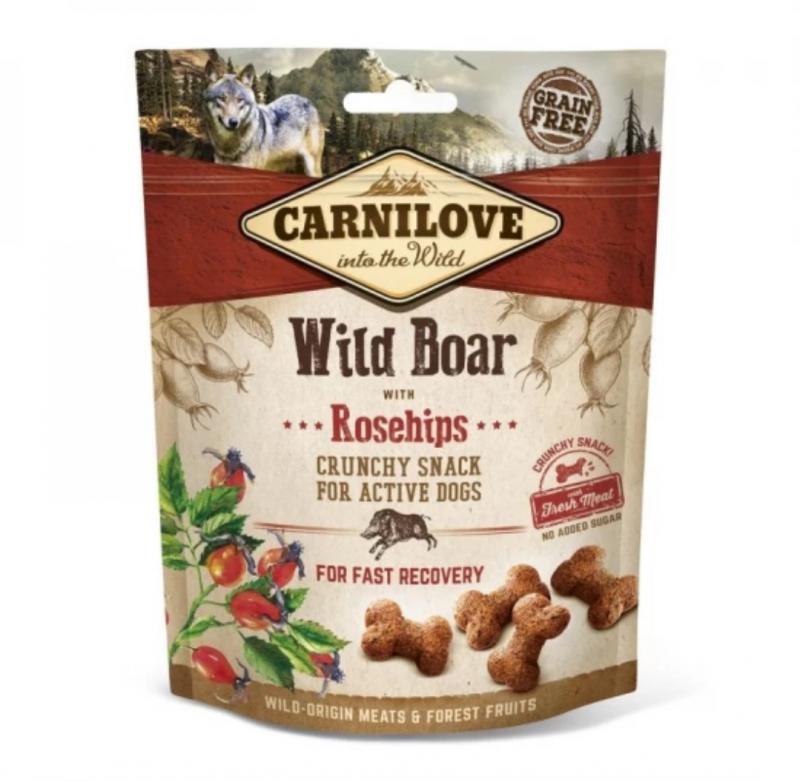 Carnilove Dog Crunchy Snack Wild Boar & Rosehips - Vaddisznóhússal és Csipkebogyóval 200g