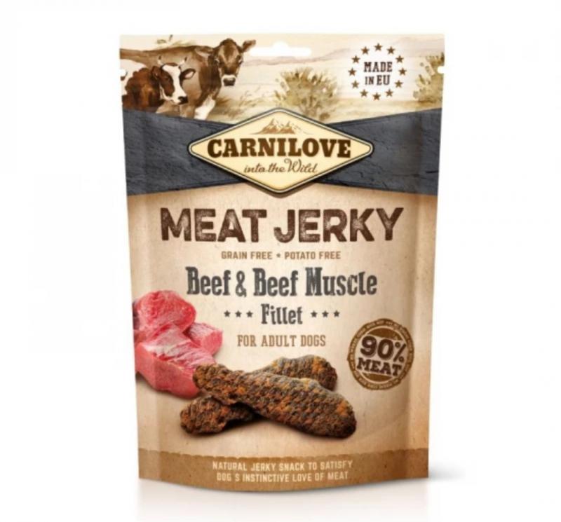 Carnilove Jutalomfalat Jerky Beef & Beef Muscle Fillet - marhahússal 100g