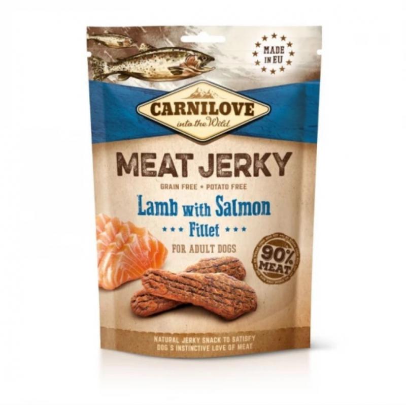 Carnilove Jutalomfalat Jerky Lamb & Salmon Fillet – Bárány lazaccal 100g