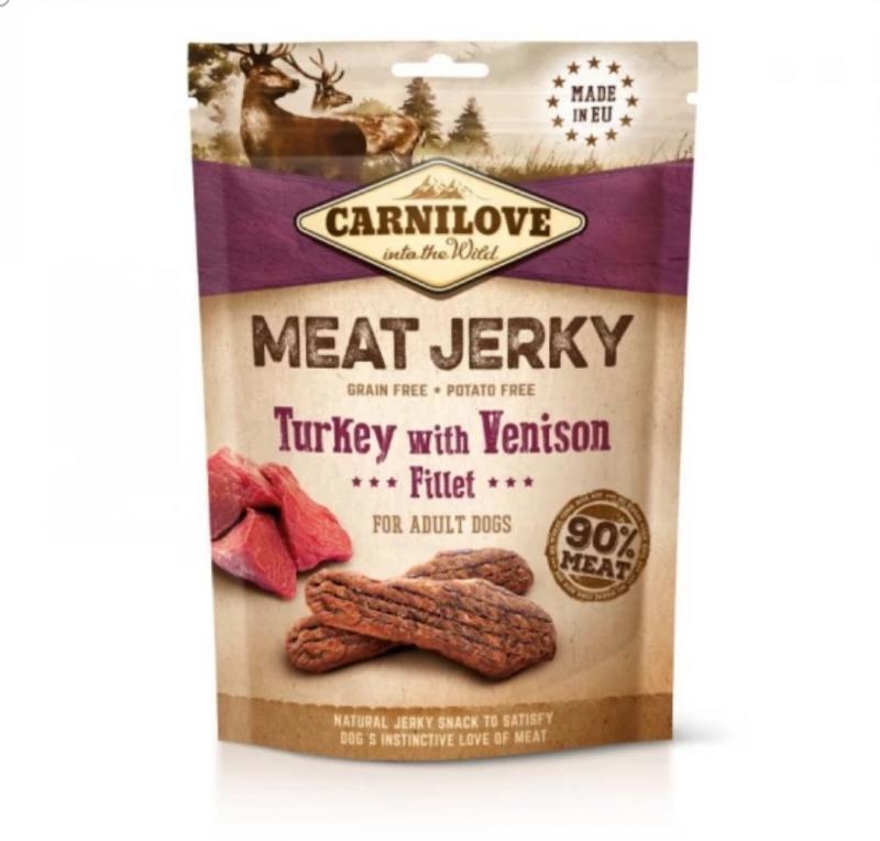 Carnilove Jutalomfalat Jerky Turkey & Venison Fillet - Pulyka szarvassal 100 g