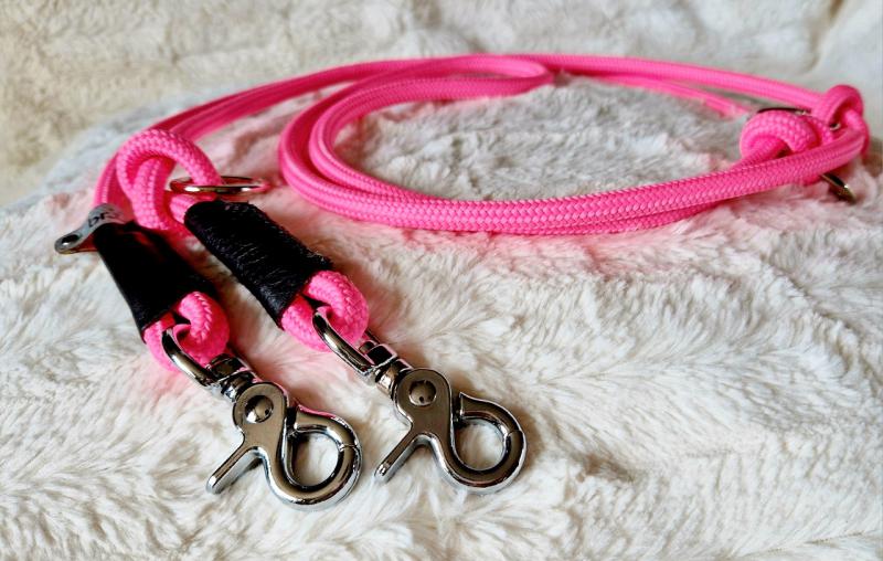 Csomózott multifunkciós tréningpóráz (8mm) PINK SZÍNŰ 1db!