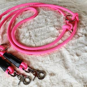 Csomózott multifunkciós tréningpóráz (8mm) PINK SZÍNŰ 1db!