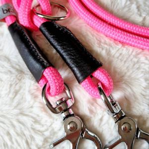 Csomózott multifunkciós tréningpóráz (8mm) PINK SZÍNŰ 1db!