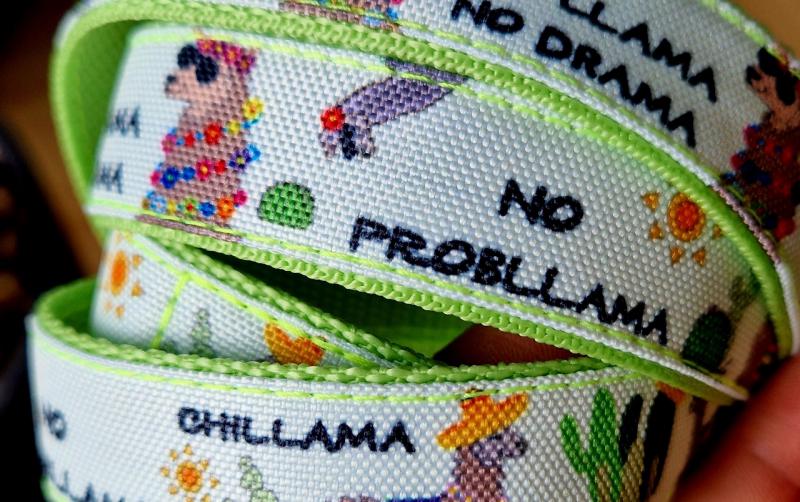 Llama Summer Green félfojtó nyakörv