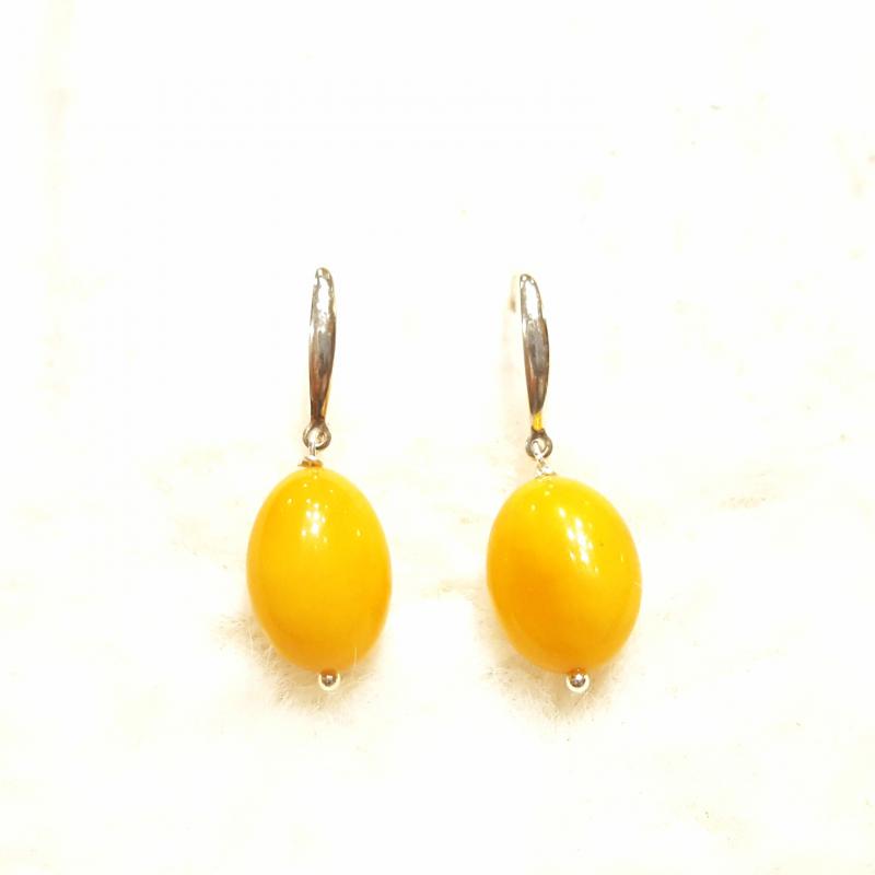 Borostyán ezüst fülbevaló akasztós Jubilex 508