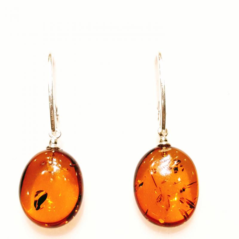 Borostyán ezüst fülbevaló  Jubilex 631