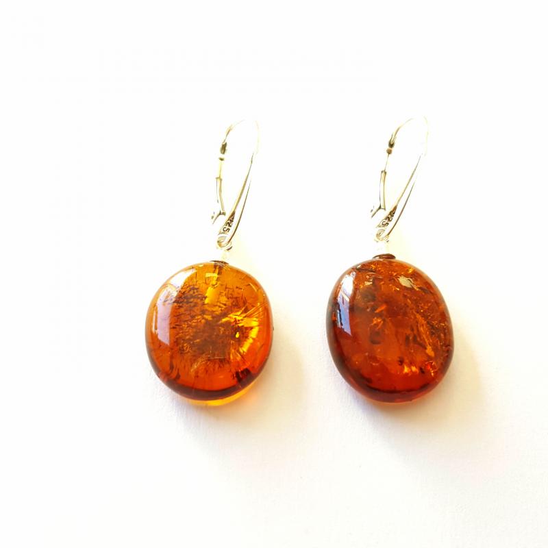 Borostyán ezüst fülbevaló Jubilex 677