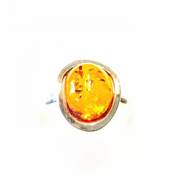 Borostyán ezüst gyűrű Jubilex  361 (méret 60)