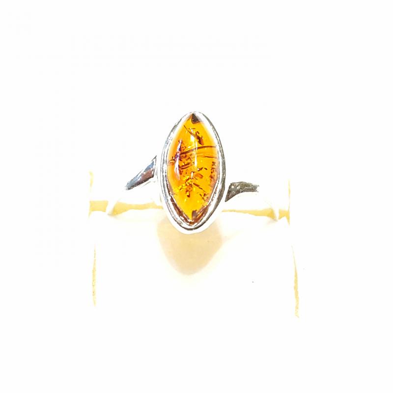 Borostyán ezüst gyűrű Jubilex  412 (méret 59)