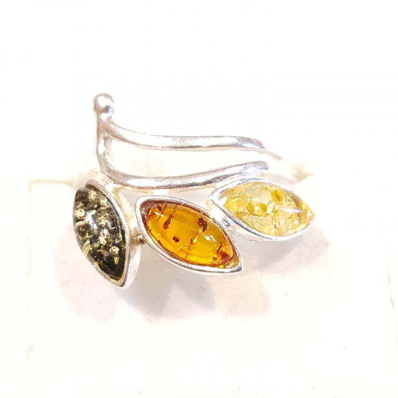 Borostyán ezüst gyűrű Jubilex (méret 59,60,61) 255