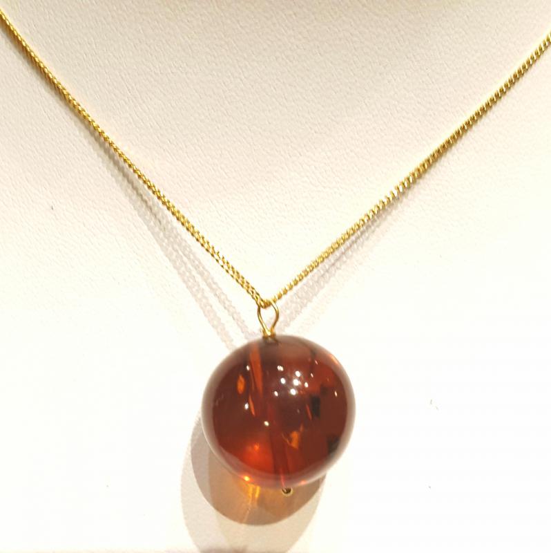 Borostyán ezüst medál nyakék kolié Jubilex Stúdió 482