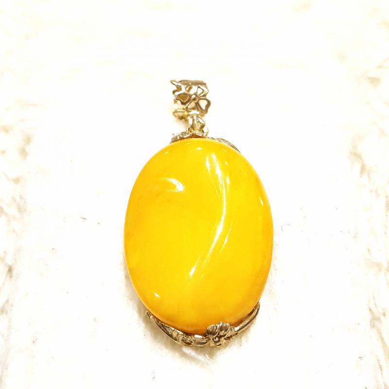 Borostyán ezüst medál sárga opak Jubilex  379