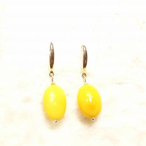 Borostyán ezüst fülbevaló akasztós Jubilex 189