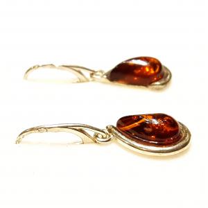 Borostyán ezüst fülbevaló akasztós Jubilex 516