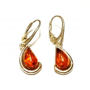 Borostyán ezüst fülbevaló akasztós Jubilex 516