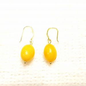 Borostyán ezüst fülbevaló akasztós Jubilex 708