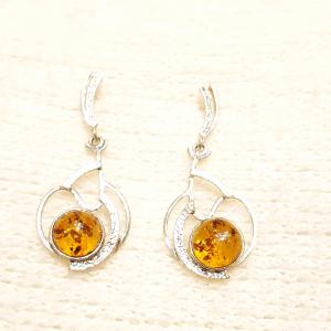 Borostyán ezüst fülbevaló Jubilex 397