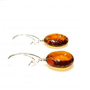 Borostyán ezüst fülbevaló  Jubilex 631