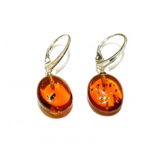 Borostyán ezüst fülbevaló  Jubilex 631