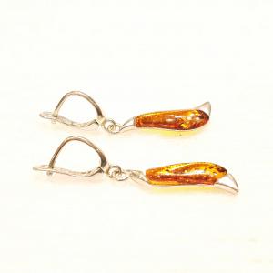 Borostyán ezüst fülbevaló Jubilex Stúdió 493