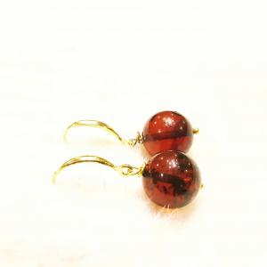 Borostyán ezüst gömb fülbevaló Jubilex 625