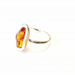 Borostyán ezüst gyűrű Jubilex  366 (méret 56)