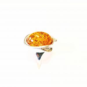 Borostyán ezüst gyűrű Jubilex  378 (méret 60,61,62)