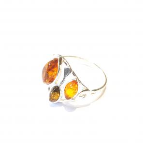 Borostyán ezüst gyűrű Jubilex  395 (méret 63)