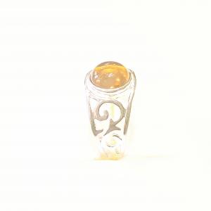 Borostyán ezüst gyűrű Jubilex  419 (méret 59)