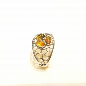 Borostyán ezüst gyűrű Jubilex (méret 59) 316