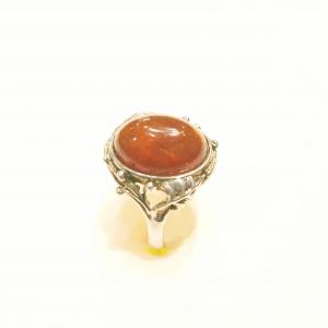 Borostyán ezüst gyűrű Jubilex (méret 59)  358