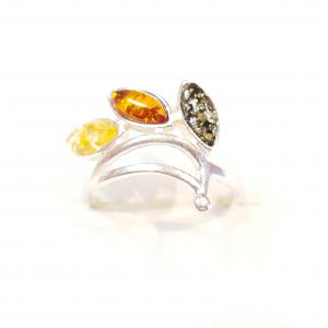 Borostyán ezüst gyűrű Jubilex (méret 59,60,61) 255