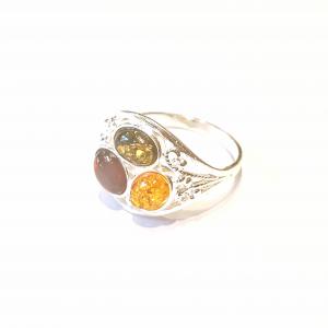 Borostyán ezüst gyűrű többszínű Jubilex  420 (méret 58)