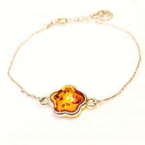 Borostyán ezüst karkötő karlánc virág Jubilex  633