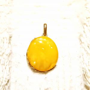 Borostyán ezüst medál sárga opak Jubilex 360