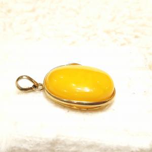 Borostyán ezüst medál sárga opak Jubilex 370