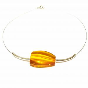 Borostyán ezüst nyakék kolié Jubilex Stúdió 482