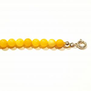 Borostyán gömb karkötő pici gyöngyökből sárga opak Jubilex 703