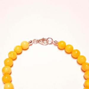 Borostyán gömb karkötő sárga opak Jubilex (8mm) 554