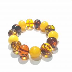 Borostyán karkötő többszínű elasztikus Jubilex 713