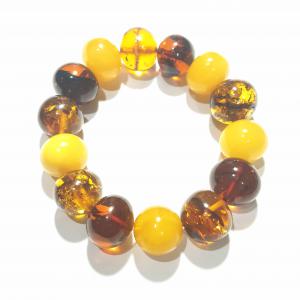 Borostyán karkötő többszínű elasztikus Jubilex 713