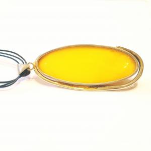 Borostyán medál aranyozott ezüst foglalatban Jubilex 351