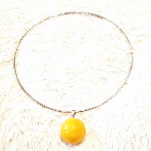 Borostyán medál ezüst sodrony pánt nyakék Jubilex 303