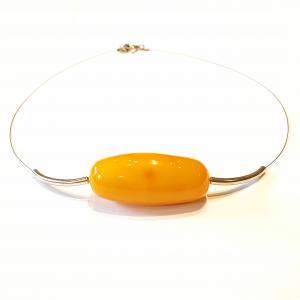 Borostyán nyakék fonott ezüst sodronyon Jubilex 366