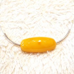 Borostyán nyakék fonott ezüst sodronyon Jubilex 366