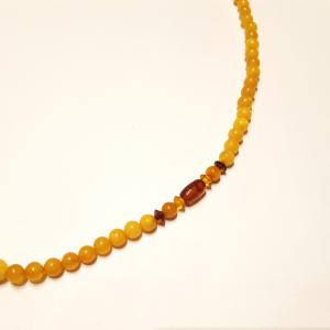 Borostyán nyakék gyöngysor sárga Jubilex 481