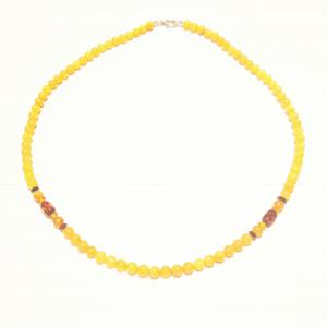 Borostyán nyakék gyöngysor sárga opak Jubilex 477