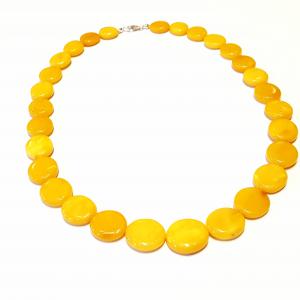 Borostyán nyakék gyöngysor sárga opak Jubilex 483